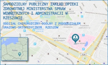ODDZIAŁ CHIRURGICZNY OGÓLNY Z PODODDZIAŁEM URAZOWO-ORTOPEDYCZNYM - SAMODZIELNY PUBLICZNY ZAKŁAD OPIEKI ZDROWOTNEJ MINISTERSTWA SPRAW WEWNĘTRZNYCH I ADMINISTRACJI W RZESZOWIE - UL. KRAKOWSKA 16,  RZESZÓW