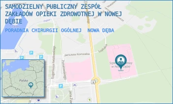 PORADNIA CHIRURGII OGÓLNEJ - SAMODZIELNY PUBLICZNY ZESPÓŁ ZAKŁADÓW OPIEKI ZDROWOTNEJ W NOWEJ DĘBIE - UL. M.C.SKŁODOWSKIEJ 1A,  NOWA DĘBA