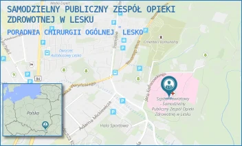 PORADNIA CHIRURGII OGÓLNEJ - SAMODZIELNY PUBLICZNY ZESPÓŁ OPIEKI ZDROWOTNEJ W LESKU - UL. KOCHANOWSKIEGO 2,  LESKO