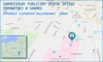 PORADNIA CHIRURGII NACZYNIOWEJ - SAMODZIELNY PUBLICZNY ZESPÓŁ OPIEKI ZDROWOTNEJ W SANOKU - UL. 800-LECIA 26,  SANOK