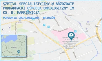 PORADNIA CHIRURGICZNA - SZPITAL SPECJALISTYCZNY W BRZOZOWIE PODKARPACKI OŚRODEK ONKOLOGICZNY IM. KS. B. MARKIEWICZA - UL. KS. J. BIELAWSKIEGO 18,  BRZOZÓW
