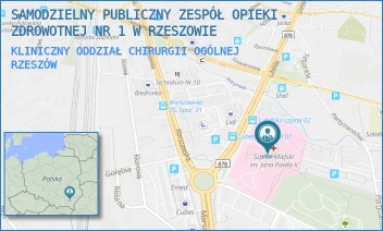 KLINICZNY ODDZIAŁ CHIRURGII OGÓLNEJ - SAMODZIELNY PUBLICZNY ZESPÓŁ OPIEKI ZDROWOTNEJ NR 1 W RZESZOWIE - UL. RYCERSKA 4,  RZESZÓW