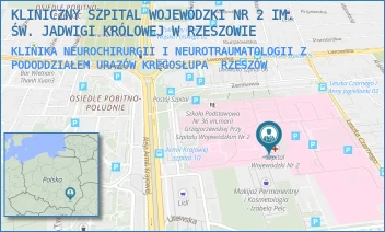 KLINIKA NEUROCHIRURGII I NEUROTRAUMATOLOGII Z PODODDZIAŁEM URAZÓW KRĘGOSŁUPA - KLINICZNY SZPITAL WOJEWÓDZKI NR 2 IM. ŚW. JADWIGI KRÓLOWEJ W RZESZOWIE - UL. LWOWSKA 60,  RZESZÓW