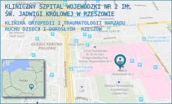 KLINIKA ORTOPEDII I TRAUMATOLOGII NARZĄDU RUCHU DZIECI I DOROSŁYCH - KLINICZNY SZPITAL WOJEWÓDZKI NR 2 IM. ŚW. JADWIGI KRÓLOWEJ W RZESZOWIE - UL. LWOWSKA 60,  RZESZÓW