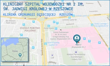 KLINIKA CHIRURGII DZIECIĘCEJ - KLINICZNY SZPITAL WOJEWÓDZKI NR 2 IM. ŚW. JADWIGI KRÓLOWEJ W RZESZOWIE - UL. LWOWSKA 60,  RZESZÓW
