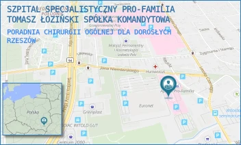 PORADNIA CHIRURGII OGÓLNEJ DLA DOROSŁYCH - SZPITAL SPECJALISTYCZNY PRO-FAMILIA TOMASZ ŁOZIŃSKI SPÓŁKA KOMANDYTOWA - UL. WITOLDA 6B,  RZESZÓW