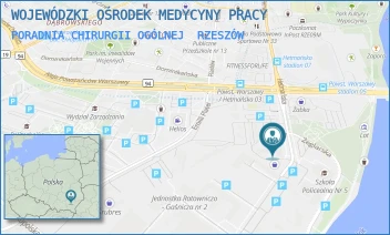 PORADNIA CHIRURGII OGÓLNEJ - WOJEWÓDZKI OŚRODEK MEDYCYNY PRACY - UL. HETMAŃSKA 120,  RZESZÓW