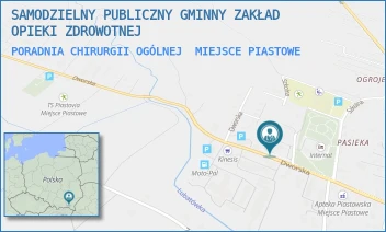 PORADNIA CHIRURGII OGÓLNEJ - SAMODZIELNY PUBLICZNY GMINNY ZAKŁAD OPIEKI ZDROWOTNEJ - UL. DWORSKA 14,  MIEJSCE PIASTOWE