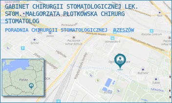 PORADNIA CHIRURGII STOMATOLOGICZNEJ - GABINET CHIRURGII STOMATOLOGICZNEJ LEK. STOM. MAŁGORZATA PŁOTKOWSKA CHIRURG STOMATOLOG - KS. JÓZEFA JAŁOWEGO 19,  RZESZÓW