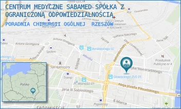 PORADNIA CHIRURGII OGÓLNEJ - CENTRUM MEDYCZNE SABAMED SPÓŁKA Z OGRANICZONĄ ODPOWIEDZIALNOŚCIĄ - UL. HENRYKA SIEMIRADZKIEGO 6,  RZESZÓW