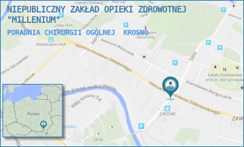 PORADNIA CHIRURGII OGÓLNEJ - NIEPUBLICZNY ZAKŁAD OPIEKI ZDROWOTNEJ "MILLENIUM" - UL. HETM. STANISŁAWA ŻÓŁKIEWSKIEGO 142,  KROSNO