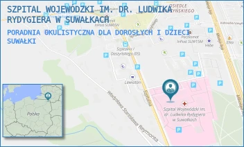 PORADNIA OKULISTYCZNA DLA DOROSŁYCH I DZIECI - SZPITAL WOJEWÓDZKI IM. DR. LUDWIKA RYDYGIERA W SUWAŁKACH - SZPITALNA 60,  SUWAŁKI