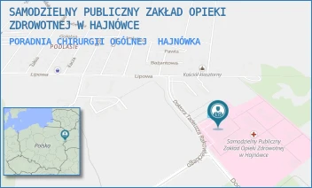 PORADNIA CHIRURGII OGÓLNEJ - SAMODZIELNY PUBLICZNY ZAKŁAD OPIEKI ZDROWOTNEJ W HAJNÓWCE - DOC. ADAMA DOWGIRDA 9,  HAJNÓWKA