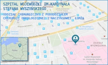 ODDZIAŁ CHIRURGICZNY Z PODODDZIAŁEM CHIRURGII ONKOLOGICZNEJ I NACZYNIOWEJ - SZPITAL WOJEWÓDZKI IM.KARDYNAŁA STEFANA WYSZYŃSKIEGO - MARSZ. JÓZEFA PIŁSUDSKIEGO 11,  ŁOMŻA