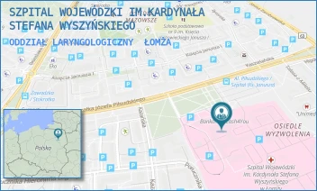 ODDZIAŁ LARYNGOLOGICZNY - SZPITAL WOJEWÓDZKI IM.KARDYNAŁA STEFANA WYSZYŃSKIEGO - MARSZ. JÓZEFA PIŁSUDSKIEGO 11,  ŁOMŻA