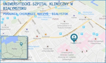 PORADNIA CHIRURGII NACZYŃ - UNIWERSYTECKI SZPITAL KLINICZNY W BIAŁYMSTOKU - WASZYNGTONA 15A,  BIAŁYSTOK