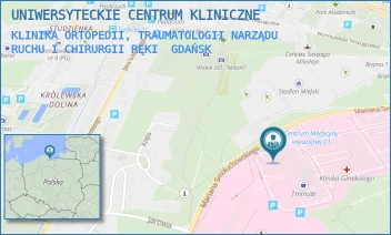 KLINIKA ORTOPEDII, TRAUMATOLOGII NARZĄDU RUCHU I CHIRURGII RĘKI - UNIWERSYTECKIE CENTRUM KLINICZNE - UL. MARIANA SMOLUCHOWSKIEGO 17,  GDAŃSK