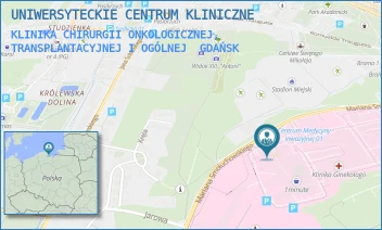 KLINIKA CHIRURGII ONKOLOGICZNEJ, TRANSPLANTACYJNEJ I OGÓLNEJ - UNIWERSYTECKIE CENTRUM KLINICZNE - UL. MARIANA SMOLUCHOWSKIEGO 17,  GDAŃSK