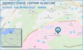KLINIKA OTOLARYNGOLOGII - UNIWERSYTECKIE CENTRUM KLINICZNE - UL. MARIANA SMOLUCHOWSKIEGO 17,  GDAŃSK