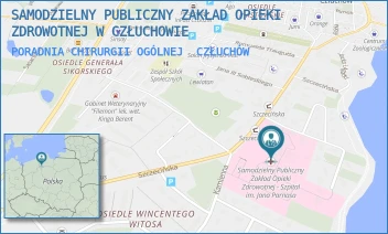 PORADNIA CHIRURGII OGÓLNEJ - SAMODZIELNY PUBLICZNY ZAKŁAD OPIEKI ZDROWOTNEJ W CZŁUCHOWIE - UL. SZCZECIŃSKA 31,  CZŁUCHÓW
