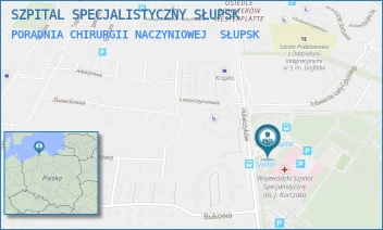 PORADNIA CHIRURGII NACZYNIOWEJ - WOJEWÓDZKI SZPITAL SPECJALISTYCZNY IM. JANUSZA KORCZAKA W SŁUPSKU SPÓŁKA Z OGRANICZONĄ ODPOWIEDZIALNOŚCIĄ - UL. HUBALCZYKÓW 1,  SŁUPSK