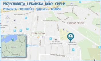 PORADNIA CHIRURGII OGÓLNEJ - PRZYCHODNIA LEKARSKA NOWY CHEŁM - UL. REFORMACKA 22,  GDAŃSK