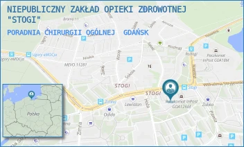 PORADNIA CHIRURGII OGÓLNEJ - NIEPUBLICZNY ZAKŁAD OPIEKI ZDROWOTNEJ "STOGI" - UL. WILHELMA STRYJEWSKIEGO 29,  GDAŃSK
