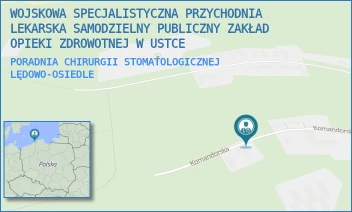 PORADNIA CHIRURGII STOMATOLOGICZNEJ - WOJSKOWA SPECJALISTYCZNA PRZYCHODNIA LEKARSKA SAMODZIELNY PUBLICZNY ZAKŁAD OPIEKI ZDROWOTNEJ W USTCE - UL. KOMANDORSKA 54.,  LĘDOWO-OSIEDLE