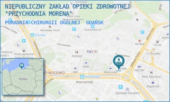 PORADNIA CHIRURGII OGÓLNEJ - NIEPUBLICZNY ZAKŁAD OPIEKI ZDROWOTNEJ "PRZYCHODNIA MORENA" - UL. JAŚKOWA DOLINA 105,  GDAŃSK