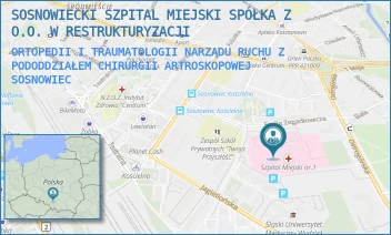 ORTOPEDII I TRAUMATOLOGII NARZĄDU RUCHU Z PODODDZIAŁEM CHIRURGII ARTROSKOPOWEJ - SOSNOWIECKI SZPITAL MIEJSKI SPÓŁKA Z O.O. W RESTRUKTURYZACJI - UL. EMILA ZEGADŁOWICZA 3,  SOSNOWIEC