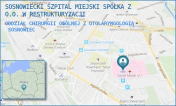 ODDZIAŁ CHIRURGII OGÓLNEJ Z OTOLARYNGOLOGIĄ - SOSNOWIECKI SZPITAL MIEJSKI SPÓŁKA Z O.O. W RESTRUKTURYZACJI - UL. EMILA ZEGADŁOWICZA 3,  SOSNOWIEC