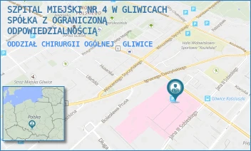 ODDZIAŁ CHIRURGII OGÓLNEJ - SZPITAL MIEJSKI W GLIWICACH SPÓŁKA Z OGRANICZONĄ ODPOWIEDZIALNOŚCIĄ - UL. TADEUSZA KOŚCIUSZKI 29,  GLIWICE