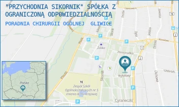 PORADNIA CHIRURGII OGÓLNEJ - "PRZYCHODNIA SIKORNIK" SPÓŁKA Z OGRANICZONĄ ODPOWIEDZIALNOŚCIĄ - UL. RYBITWY 2,  GLIWICE