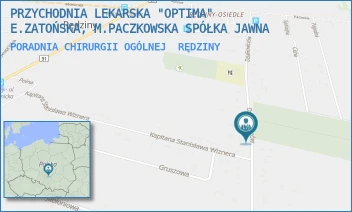 PORADNIA CHIRURGII OGÓLNEJ - PRZYCHODNIA LEKARSKA "OPTIMA"  E.ZATOŃSKA, M.PACZKOWSKA SPÓŁKA JAWNA - UL. DZIAŁKOWICZÓW 20 20,  RĘDZINY