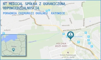 PORADNIA CHIRURGII OGÓLNEJ - NT MEDICAL SPÓŁKA Z OGRANICZONĄ ODPOWIEDZIALNOŚCIĄ - UL. UL. BOYA ŻELEŃSKIEGO 77,  KATOWICE
