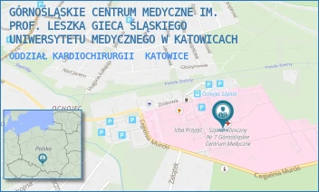 ODDZIAŁ KARDIOCHIRURGII - GÓRNOŚLĄSKIE CENTRUM MEDYCZNE IM. PROF. LESZKA GIECA ŚLĄSKIEGO UNIWERSYTETU MEDYCZNEGO W KATOWICACH - UL. ZIOŁOWA 45-47,  KATOWICE