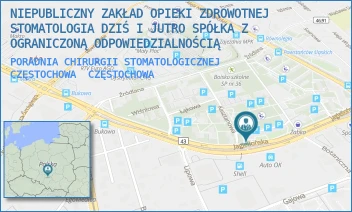PORADNIA CHIRURGII STOMATOLOGICZNEJ CZĘSTOCHOWA - NIEPUBLICZNY ZAKŁAD OPIEKI ZDROWOTNEJ STOMATOLOGIA DZIŚ I JUTRO SPÓŁKA Z OGRANICZONĄ ODPOWIEDZIALNOŚCIĄ - UL. BOTANICZNA 28,  CZĘSTOCHOWA