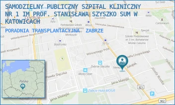 PORADNIA TRANSPLANTACYJNA - SAMODZIELNY PUBLICZNY SZPITAL KLINICZNY NR 1 IM PROF. STANISŁAWA SZYSZKO SUM W KATOWICACH - UL. 3 MAJA 13-15,  ZABRZE