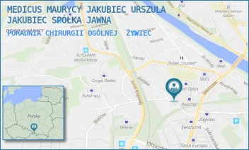 PORADNIA CHIRURGII OGÓLNEJ - MEDICUS MAURYCY JAKUBIEC URSZULA JAKUBIEC SPÓŁKA JAWNA - UL. DWORCOWA 22,  ŻYWIEC