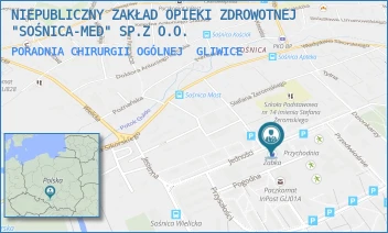 PORADNIA CHIRURGII OGÓLNEJ - NIEPUBLICZNY ZAKŁAD OPIEKI ZDROWOTNEJ "SOŚNICA-MED" SP.Z O.O. - UL. JEDNOŚCI 10,  GLIWICE