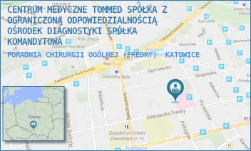 PORADNIA CHIRURGII OGÓLNEJ (FREDRY) - CENTRUM MEDYCZNE TOMMED SPÓŁKA Z OGRANICZONĄ ODPOWIEDZIALNOŚCIĄ OŚRODEK DIAGNOSTYKI SPÓŁKA KOMANDYTOWA - UL. ALEKSANDRA FREDRY 22,  KATOWICE