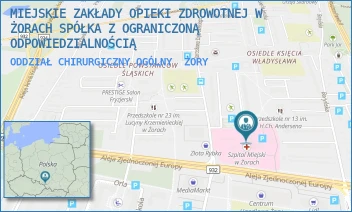 ODDZIAŁ CHIRURGICZNY OGÓLNY - MIEJSKIE ZAKŁADY OPIEKI ZDROWOTNEJ W ŻORACH SPÓŁKA Z OGRANICZONĄ ODPOWIEDZIALNOŚCIĄ - UL. DĄBROWSKIEGO 20,  ŻORY