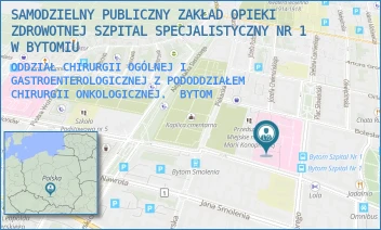 ODDZIAŁ CHIRURGII OGÓLNEJ I GASTROENTEROLOGICZNEJ Z PODODDZIAŁEM CHIRURGII ONKOLOGICZNEJ. - SAMODZIELNY PUBLICZNY ZAKŁAD OPIEKI ZDROWOTNEJ SZPITAL SPECJALISTYCZNY NR 1 W BYTOMIU - UL. ŻEROMSKIEGO 7,  BYTOM