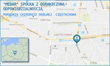 PORADNIA CHIRURGII OGÓLNEJ - "MEDAR" SPÓŁKA Z OGRANICZONĄ ODPOWIEDZIALNOŚCIĄ - UL. WIELUŃSKA 28,  CZĘSTOCHOWA