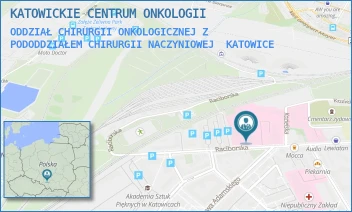 ODDZIAŁ CHIRURGII ONKOLOGICZNEJ Z PODODDZIAŁEM CHIRURGII NACZYNIOWEJ - KATOWICKIE CENTRUM ONKOLOGII - UL. RACIBORSKA 27,  KATOWICE