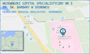 KLINICZNY ODDZIAŁ OKULISTYKI - WOJEWÓDZKI SZPITAL SPECJALISTYCZNY NR 5 IM. ŚW. BARBARY W SOSNOWCU - UL. PLAC MEDYKÓW 1,  SOSNOWIEC