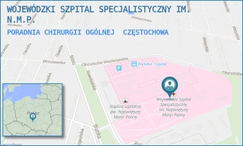 PORADNIA CHIRURGII OGÓLNEJ - WOJEWÓDZKI SZPITAL SPECJALISTYCZNY IM. N.M.P. - UL. BIALSKA 104/118,  CZĘSTOCHOWA