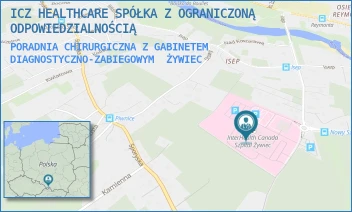PORADNIA CHIRURGICZNA Z GABINETEM DIAGNOSTYCZNO-ZABIEGOWYM - ICZ HEALTHCARE SPÓŁKA Z OGRANICZONĄ ODPOWIEDZIALNOŚCIĄ - UL. POLA LISICKICH 80,  ŻYWIEC