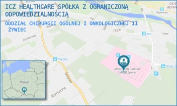ODDZIAŁ CHIRURGII OGÓLNEJ I ONKOLOGICZNEJ II - ICZ HEALTHCARE SPÓŁKA Z OGRANICZONĄ ODPOWIEDZIALNOŚCIĄ - UL. POLA LISICKICH 80,  ŻYWIEC