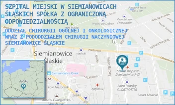 ODDZIAŁ CHIRURGII OGÓLNEJ I ONKOLOGICZNEJ WRAZ Z PODODDZIAŁEM CHIRUGII NACZYNIOWEJ - SZPITAL MIEJSKI W SIEMIANOWICACH ŚLĄSKICH SPÓŁKA Z OGRANICZONĄ ODPOWIEDZIALNOŚCIĄ - UL. 1 MAJA 9,  SIEMIANOWICE ŚLĄSKIE